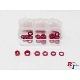 Alloy Washer Set 4mm red with box