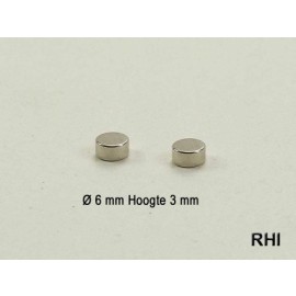 Neodymium magnet Ø 6mm, height 3mm