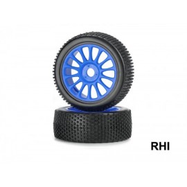 205602 1/8 Buggy Tire-/rimsset neon blue